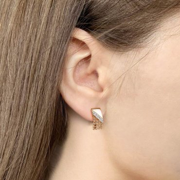Серьги AQUAMARINE 400275А_a вес 2.8 г серебро, фианит купить,25625