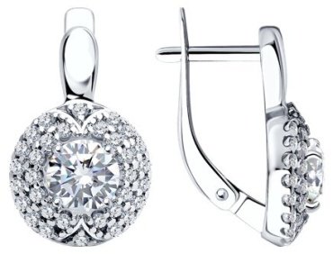 Серьги SOKOLOV 94021434 вес 3.85 г серебро, фианит купить,21097