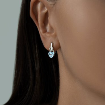 Серьги SOKOLOV 92021177 вес 1.97 г серебро, топаз, фианит купить,18299