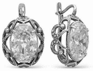 Серьги Красная пресня 3387522 вес 10 г серебро, фианит купить,41854