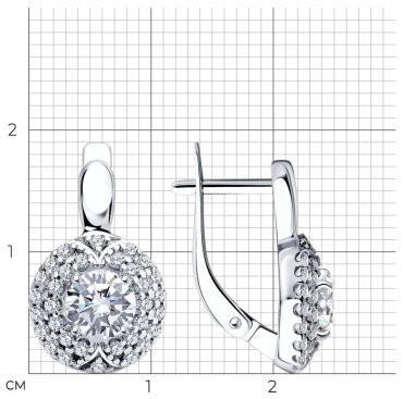 Серьги SOKOLOV 94021434 вес 3.85 г серебро, фианит купить,21097
