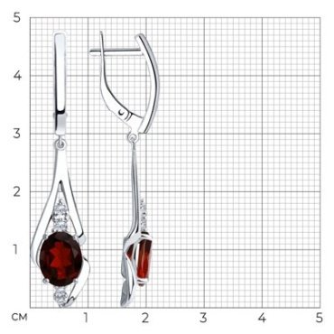 Серьги SOKOLOV 92022253 вес 4.93 г серебро, фианит, гранат купить,36423