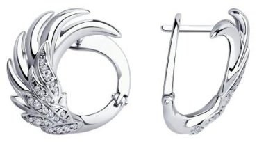 Серьги SOKOLOV 94025088 вес 5.45 г серебро, фианит купить,29831