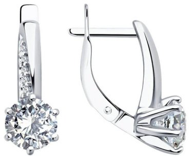 Серьги Diamant 94-120-02134-1 вес 3 г серебро, фианит купить,13621