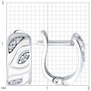 Серьги SOKOLOV 94027040 вес 2.93 г серебро, фианит, эмаль купить,22572