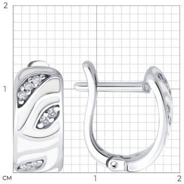 Серьги SOKOLOV 94027040 вес 2.93 г серебро, фианит, эмаль купить,22572