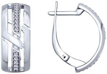 Серьги SOKOLOV 94022949 вес 3.97 г серебро, фианит купить,16389