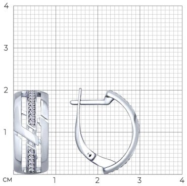 Серьги SOKOLOV 94022949 вес 3.97 г серебро, фианит купить,16389