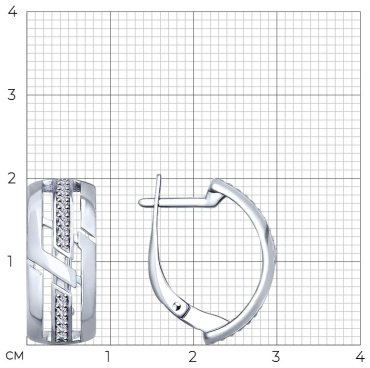 Серьги SOKOLOV 94022949 вес 3.97 г серебро, фианит купить,16389
