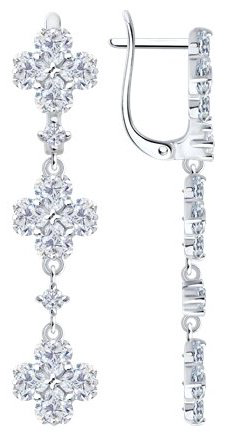 Серьги-цепочки SOKOLOV 94027033_s вес 6.14 г серебро, фианит купить,36936