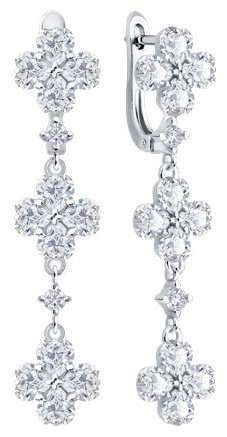 Серьги-цепочки SOKOLOV 94027033_s вес 6.14 г серебро, фианит купить,36936