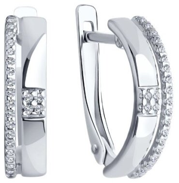 Серьги SOKOLOV 94022368 вес 2.68 г серебро, фианит купить,21546