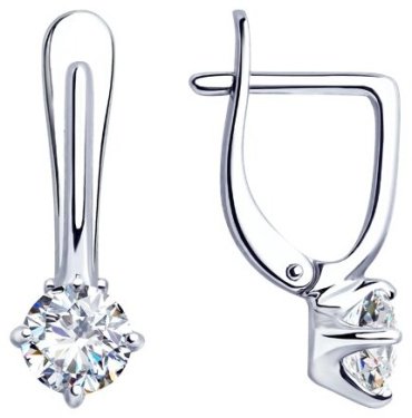 Серьги Diamant 94-120-01648-1 вес 2.23 г серебро, фианит купить,14443