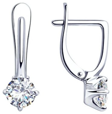 Серьги Diamant 94-120-01648-1 вес 2.23 г серебро, фианит купить,14443