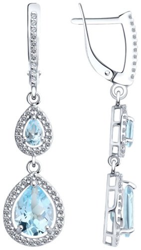 Серьги Diamant 94-321-02047-1 вес 4.52 г серебро, фианит купить,38025