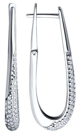 Серьги Diamant 94-120-02068-1 вес 4.91 г серебро, фианит купить,NaN