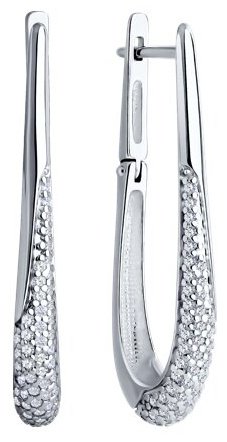 Серьги Diamant 94-120-02068-1 вес 4.91 г серебро, фианит купить,NaN