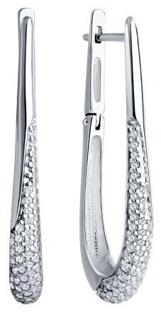 Серьги Diamant 94-120-02068-1 вес 4.91 г серебро, фианит купить,NaN