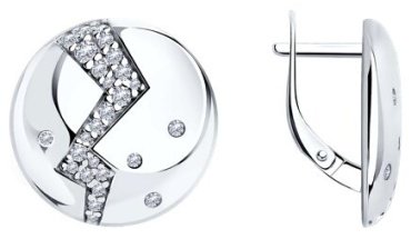 Серьги Diamant 94-120-01465-1 вес 5.78 г серебро, фианит купить,13183