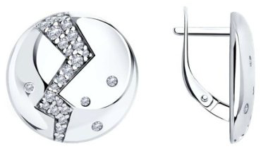 Серьги Diamant 94-120-01465-1 вес 5.78 г серебро, фианит купить,13183