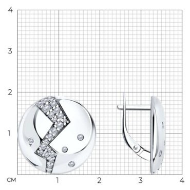 Серьги Diamant 94-120-01465-1 вес 5.78 г серебро, фианит купить,13183