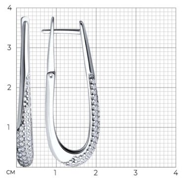 Серьги Diamant 94-120-02068-1 вес 4.91 г серебро, фианит купить,NaN