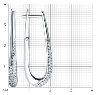 Серьги Diamant 94-120-02068-1 вес 4.91 г серебро, фианит купить,NaN