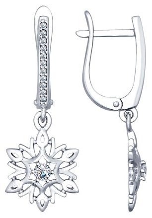 Серьги SOKOLOV 94022570 вес 2.9 г серебро, фианит купить,24882