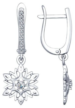 Серьги SOKOLOV 94022570 вес 2.9 г серебро, фианит купить,24882