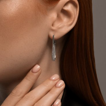 Серьги Diamant 94-120-02068-1 вес 4.91 г серебро, фианит купить,NaN