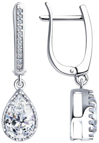 Серьги SOKOLOV 94025879 вес 3.6 г серебро, фианит купить,17898