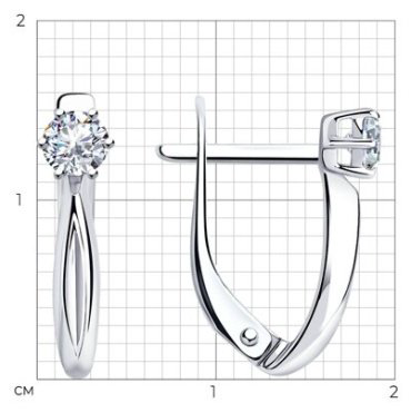 Серьги Diamant 94-120-01376-1 вес 1.89 г серебро, фианит купить,14364