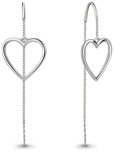 Серьги-цепочки AQUAMARINE 34134 вес 2.55 г серебро, без вставок купить,NaN