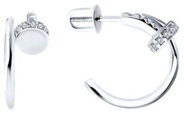 Серьги Diamant 94-122-02016-1 вес 3.51 г серебро, фианит купить,15236