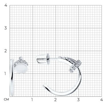 Серьги Diamant 94-122-02016-1 вес 3.51 г серебро, фианит купить,15236