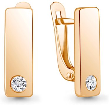 Серьги AQUAMARINE 46463А_a вес 2.4 г серебро, фианит купить,30575
