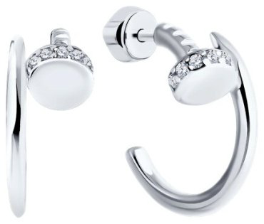 Серьги Diamant 94-122-02016-1 вес 3.51 г серебро, фианит купить,15236