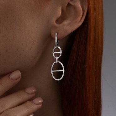 Серьги SOKOLOV 94025793 вес 6.8 г серебро, фианит купить,36565