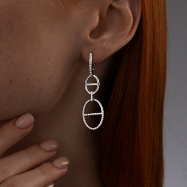 Серьги SOKOLOV 94025793 вес 6.8 г серебро, фианит купить,36565