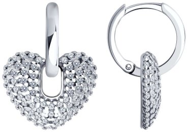 Серьги SOKOLOV 94025878 вес 3.48 г серебро, фианит купить,24870