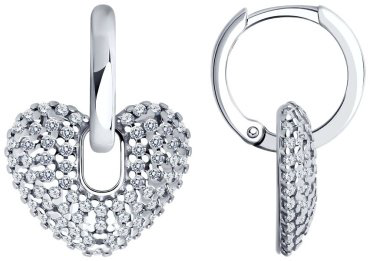 Серьги SOKOLOV 94025878 вес 3.48 г серебро, фианит купить,24870
