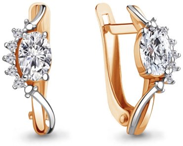 Серьги AQUAMARINE 48991А вес 2.32 г серебро, фианит купить,22023