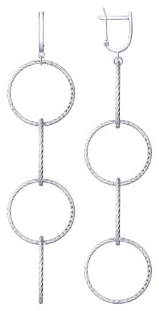 Серьги SOKOLOV 94022769 вес 4.69 г серебро, без вставок купить,24240