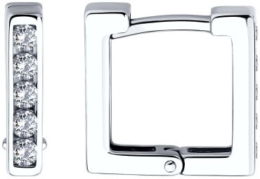 Серьги 94026822 вес 2.96 г серебро, фианит купить,15390