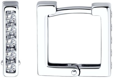Серьги 94026822 вес 2.96 г серебро, фианит купить,15390