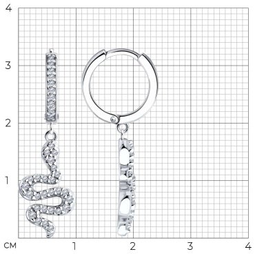 Серьги SOKOLOV 94025955 вес 4.53 г серебро, фианит купить,26861