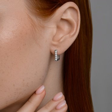 Серьги 94026822 вес 2.96 г серебро, фианит купить,15390