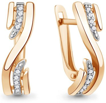 Серьги AQUAMARINE 400052А вес 2.84 г серебро, фианит купить,26178