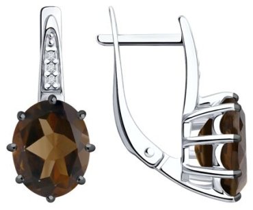 Серьги Diamant 94-320-02054-4 вес 3.48 г серебро, фианит купить,23862