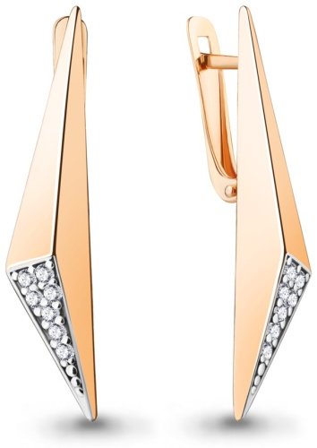 Серьги AQUAMARINE 49470А вес 2.8 г серебро, фианит купить,28077